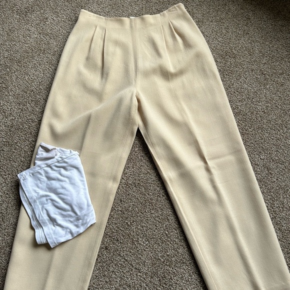 Vintage ladies wool pants, off white wool pants, winter white wool pants - Picture 5 of 5